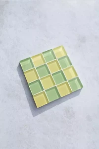 Subtle Art Studios Checkered Glass Tile Coaster