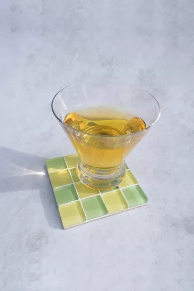 Subtle Art Studios Checkered Glass Tile Coaster