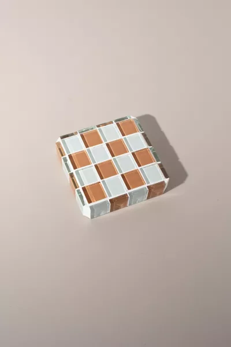 Subtle Art Studios Glass Tile Checkered Cube