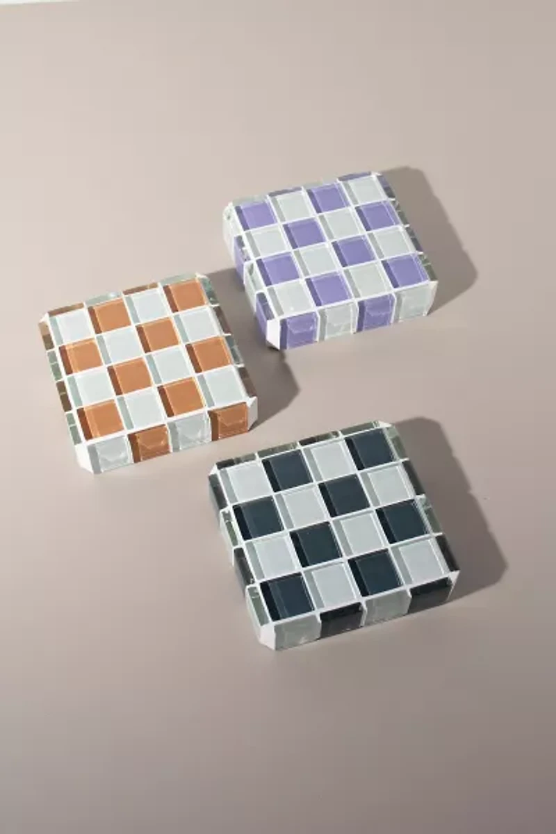 Subtle Art Studios Glass Tile Checkered Cube
