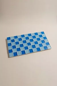 Subtle Art Studios Checkered Glass Tile Tray