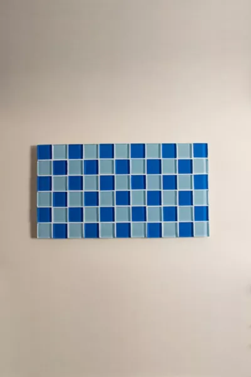 Subtle Art Studios Checkered Glass Tile Tray