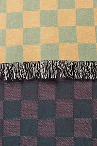 Clr Shop Green & Gold Woven Throw Blanket