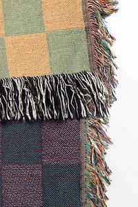 Clr Shop Green & Gold Woven Throw Blanket