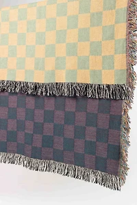 Clr Shop Green & Gold Woven Throw Blanket