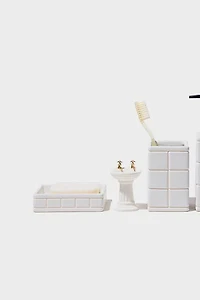 Puebco Ceramic Grid Toothbrush Stand