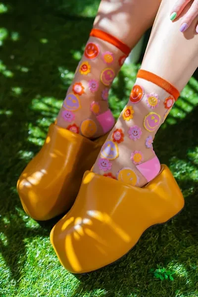 Sock Candy Happy Face Daisy Sheer Sock