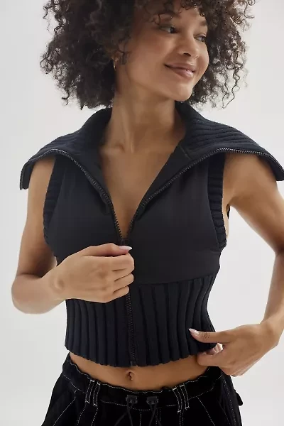 BDG Leanna Zip-Up Sweater Vest