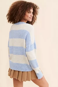 RD Style Striped V-Neck Pullover