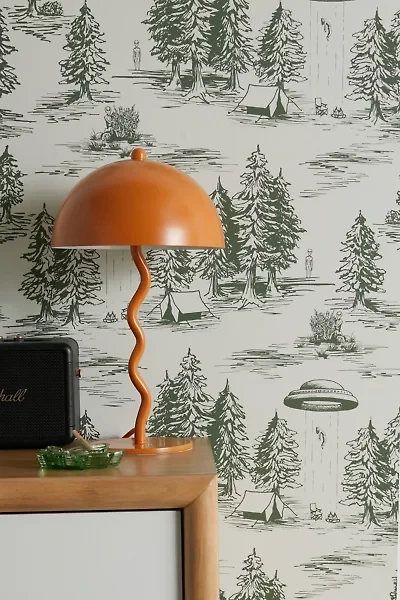 Beth Norton Green Alien Abduction Toile De Jouy Removable Wallpaper