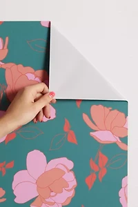 FEMcreative English Roses Pink And Green Removable Wallpaper