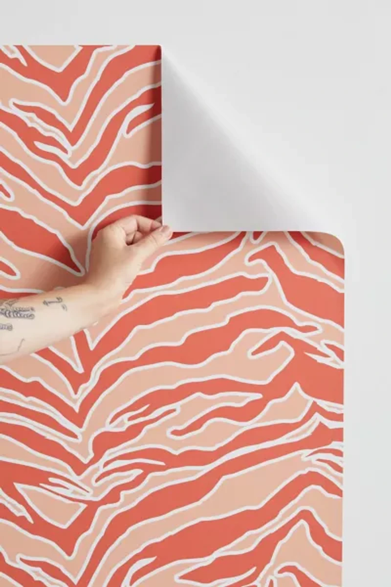 SILVERPEGASUS Tiger Print Removable Wallpaper