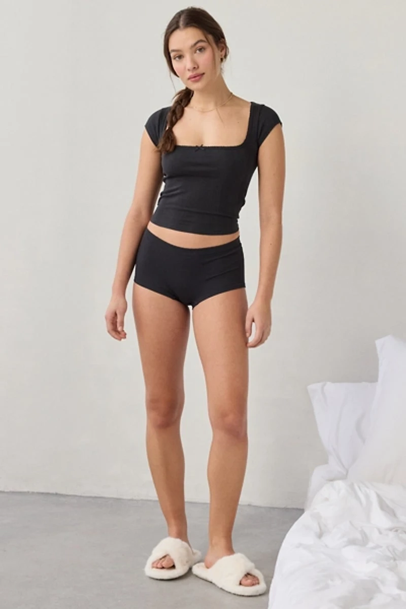 Out From Under Ribbed Seamless Boyshort Undie