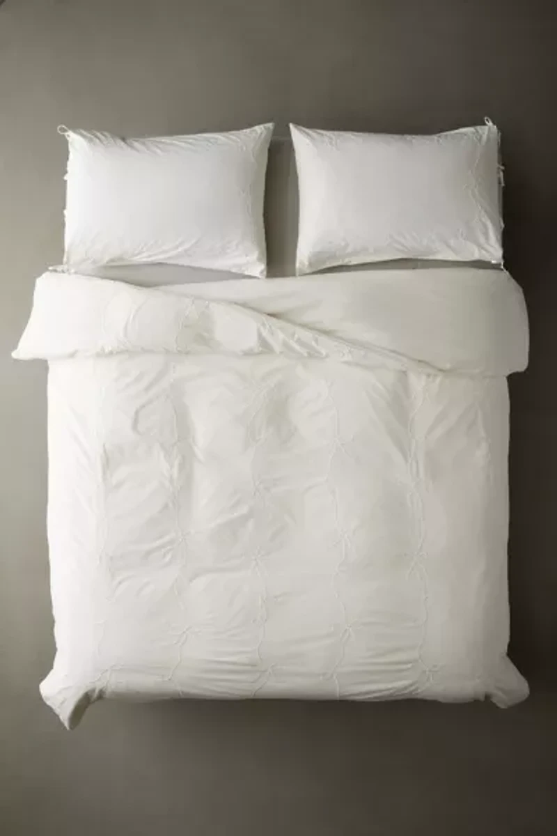 Lacey Bows Embroidered Duvet Cover