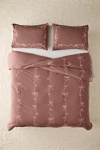 Lacey Bows Embroidered Duvet Cover