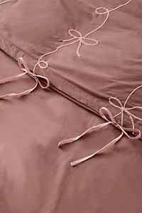 Lacey Bows Embroidered Duvet Cover