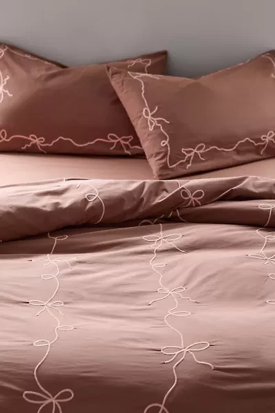Lacey Bows Embroidered Duvet Cover