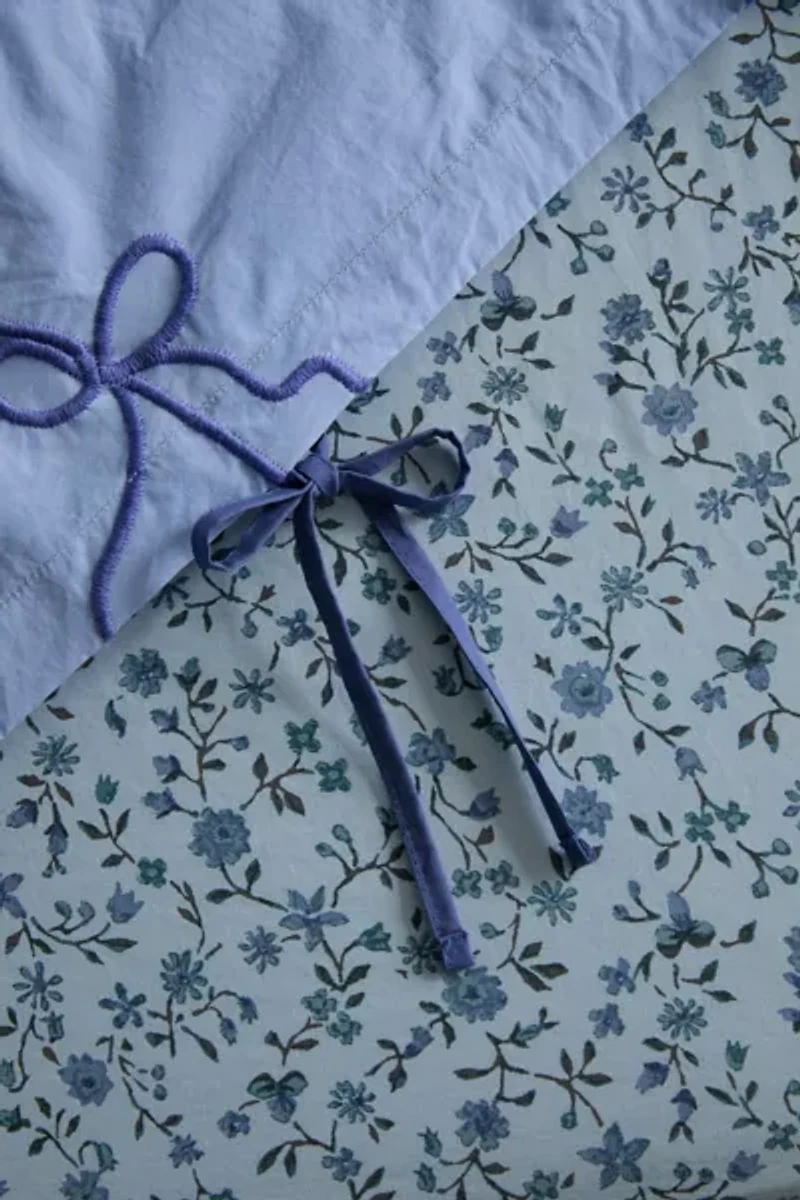 Lacey Bows Femme Embroidered Duvet Cover