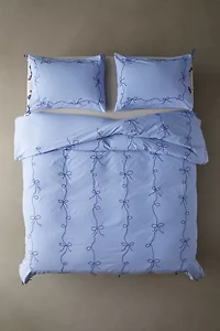 Lacey Bows Femme Embroidered Duvet Cover