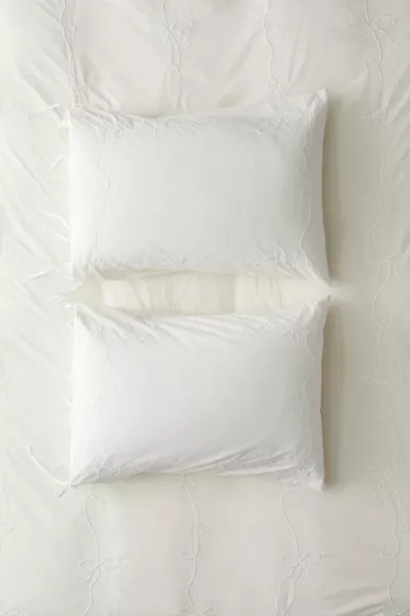 Lacey Bows Embroidered Sham Set