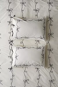 Lacey Bows Femme Embroidered Sham Set