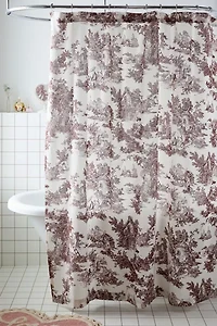Frog Toile Patterned Shower Curtain