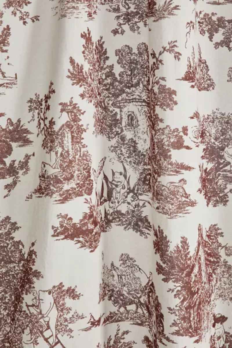 Frog Toile Patterned Shower Curtain