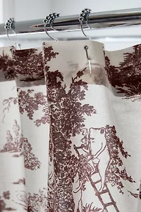 Frog Toile Patterned Shower Curtain