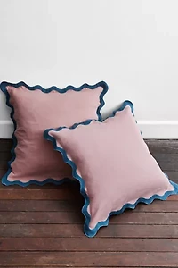 Bed Threads French Flax Linen Scalloped European Pillowcases - Set of 2