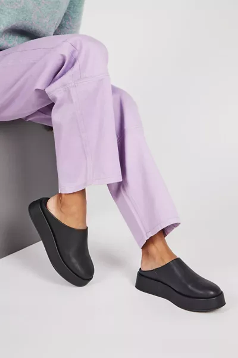 Intentionally Blank Risen Leather Platform Mule