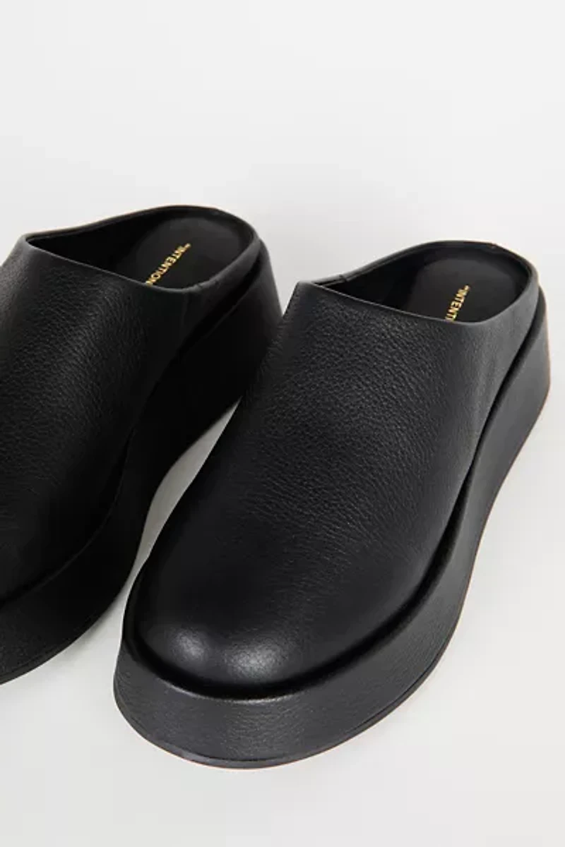 Intentionally Blank Risen Leather Platform Mule