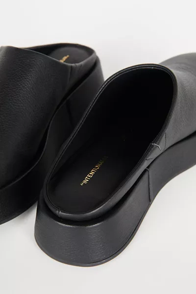 Intentionally Blank Risen Leather Platform Mule