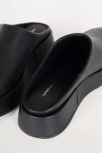 Intentionally Blank Risen Leather Platform Mule