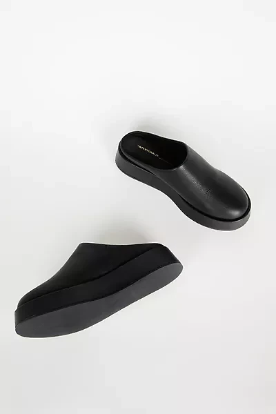 Intentionally Blank Risen Leather Platform Mule