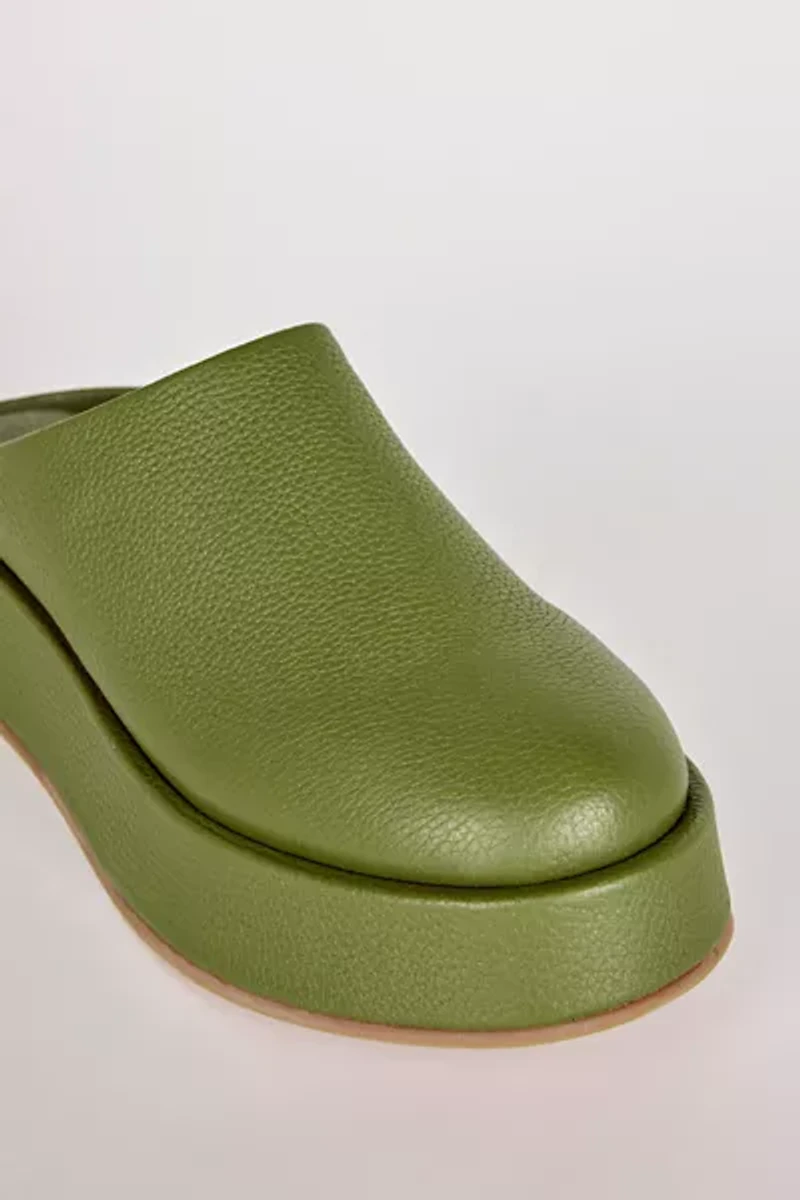 Intentionally Blank Risen Leather Platform Mule