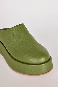 Intentionally Blank Risen Leather Platform Mule