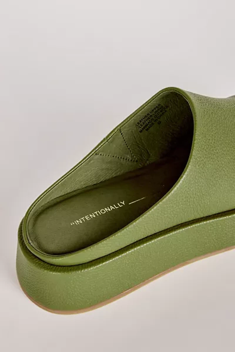Intentionally Blank Risen Leather Platform Mule