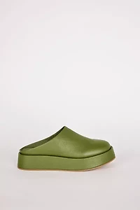 Intentionally Blank Risen Leather Platform Mule