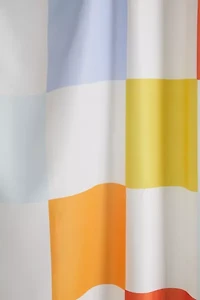 Lane And Lucia  Retro Rainbow Checkerboard Shower Curtain