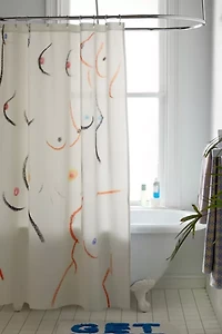 Amanda Laurel Atkins  Breasts in Cream Shower Curtain