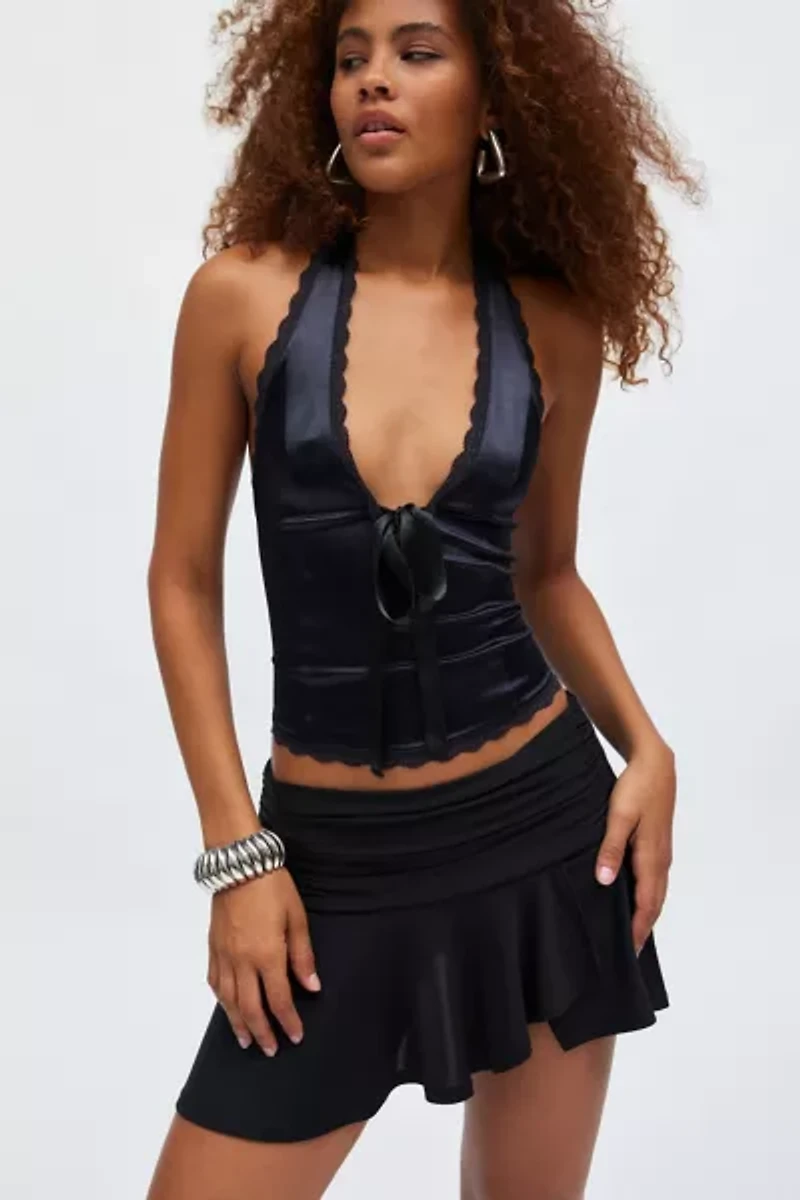 Kimchi Blue Farrah Plunge V-Neck Halter Top