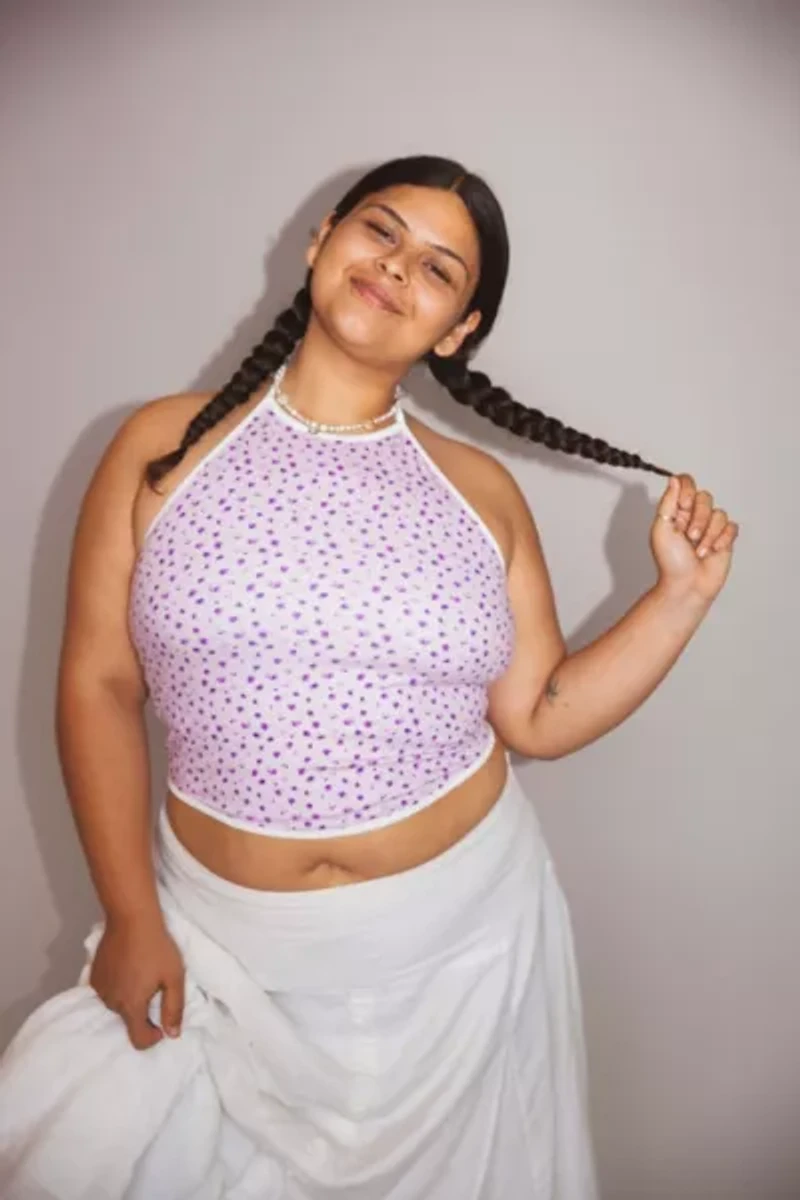RAT BOI Lined Contrast Halter Top