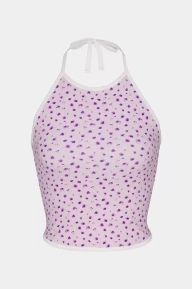 RAT BOI Lined Contrast Halter Top