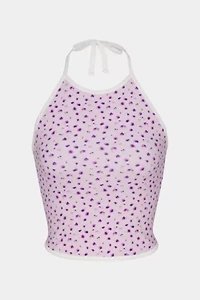 RAT BOI Lined Contrast Halter Top