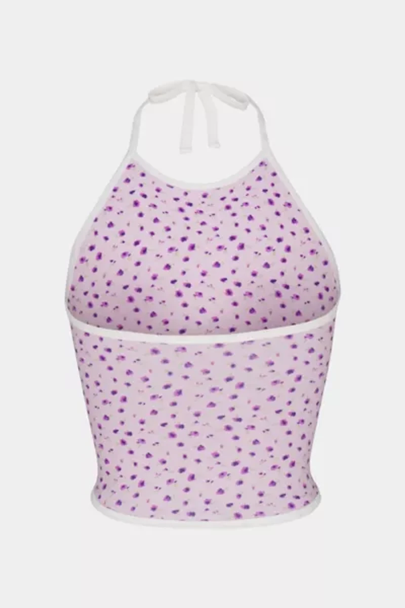 RAT BOI Lined Contrast Halter Top