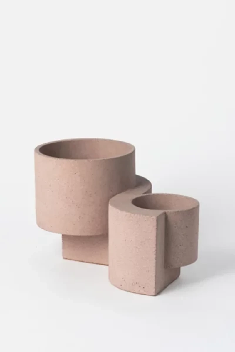 Tortuga Forma Concrete Terrazzo Planter - Set of 2