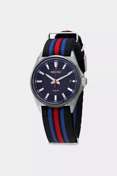 Seiko Racing Sports Quartz Analog Nylon Strap Watch