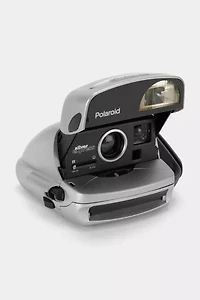 Vintage Polaroid Silver and Black Express Vintage 600 Instant Camera Refurbished by Retrospekt