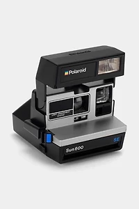 Polaroid Silver LMS Blue SE Vintage 600 Instant Camera Refurbished by Retrospekt