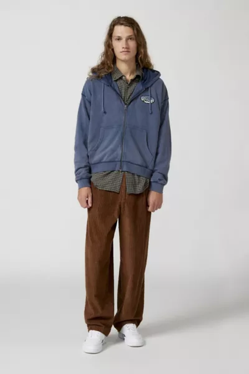 BDG Bonfire Patched Full Zip Hoodie Sweatshirt